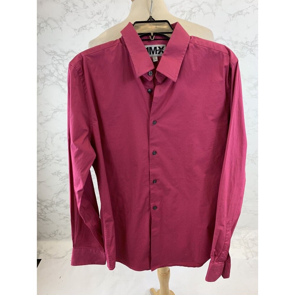 Express Mens Pink Long Sleeve Button Up Shirt Size Large 16-16.5